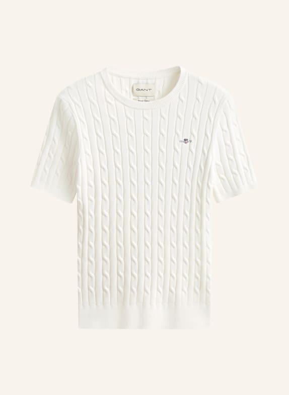GANT Úpletové tričko BÍLÁ