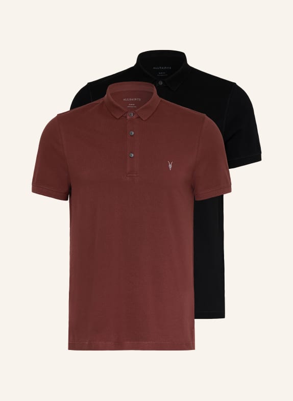 ALLSAINTS 2er-Pack Piqué-Poloshirts REFORM SS DUNKELROT / SCHWARZ