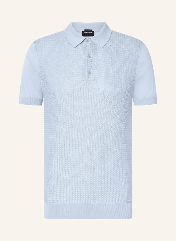 STRELLSON Strick-Poloshirt ADRIAN HELLBLAU