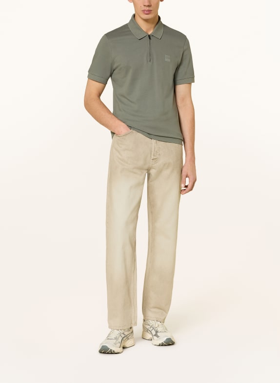 BOSS Piqué-Poloshirt PASSERZIP KHAKI