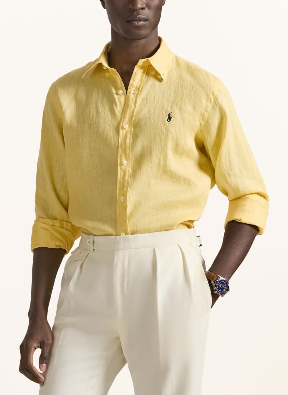 POLO RALPH LAUREN Linnen overhemd Custom Fit GEEL