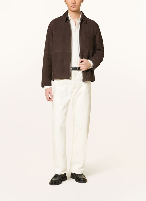 DRYKORN Leren jas JERSON MARRON FONCÉ