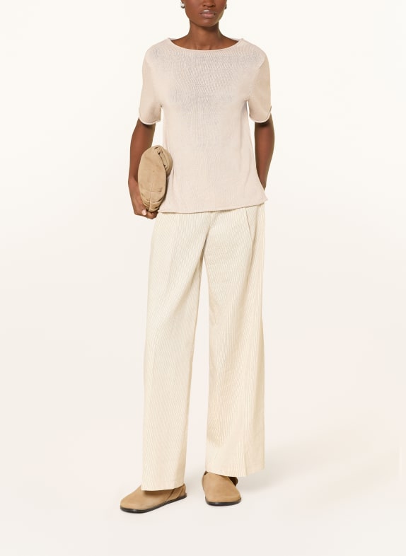 Marc O'Polo Gebreid shirt met linnen BEIGE