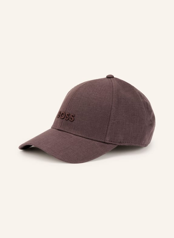 BOSS Linen cap ZED DARK BROWN