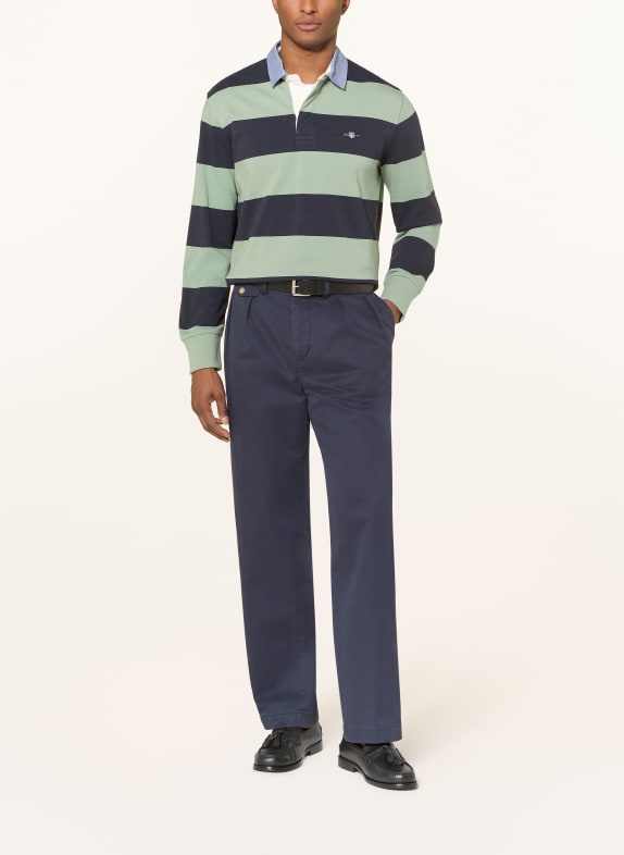 GANT rugbyshirt DONKERBLAUW / BLAUWGRIJS / MINT