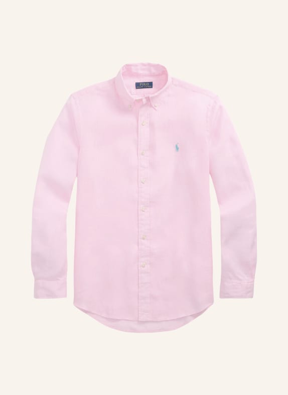 POLO RALPH LAUREN Lněná košile Slim Fit RŮŽOVÁ