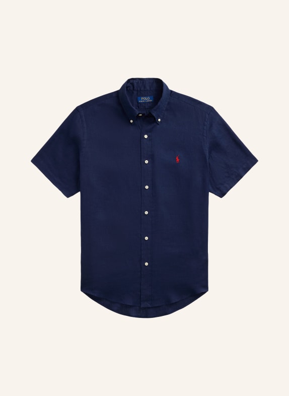 POLO RALPH LAUREN Kurzarm-Hemd Custom Fit aus Leinen DUNKELBLAU