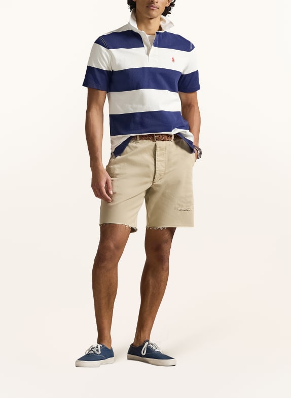 POLO RALPH LAUREN Gebreid poloshirt Classic Fit DONKERBLAUW / WIT