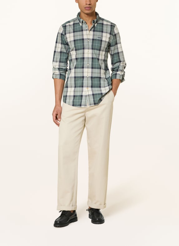 Barbour Overhemd RAWLEY Tailored Fit PETROL / CRÈME / DONKERBLAUW