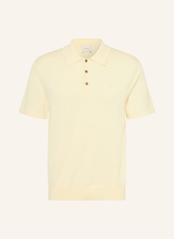 Calvin Klein Strick-Poloshirt HELLGELB