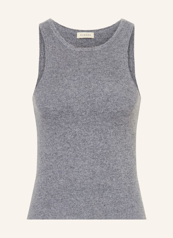 ALMADA LABEL Stricktop LUNA aus Merinowolle mit Cashmere GRAU