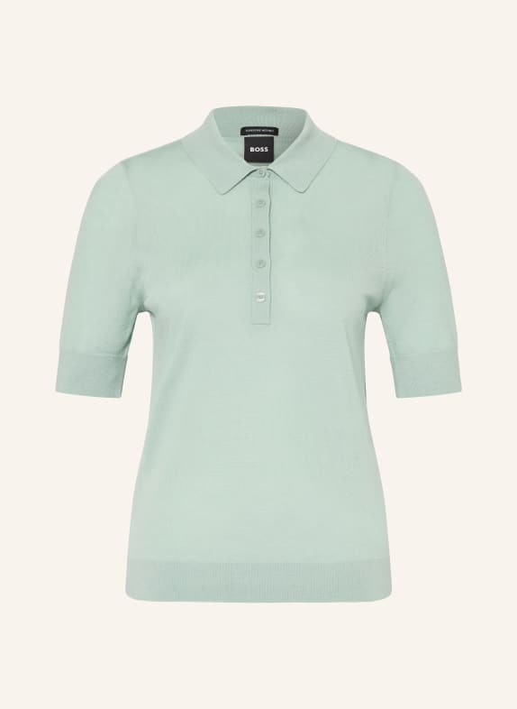 BOSS Poloshirt FIDENKA aus Merinowolle MINT