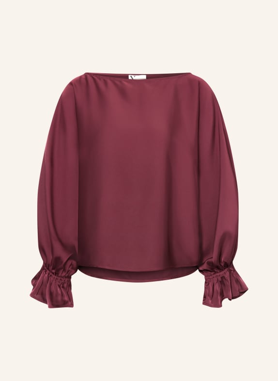 V by Vera Mont Blusenshirt aus Satin mit Volants DUNKELROT