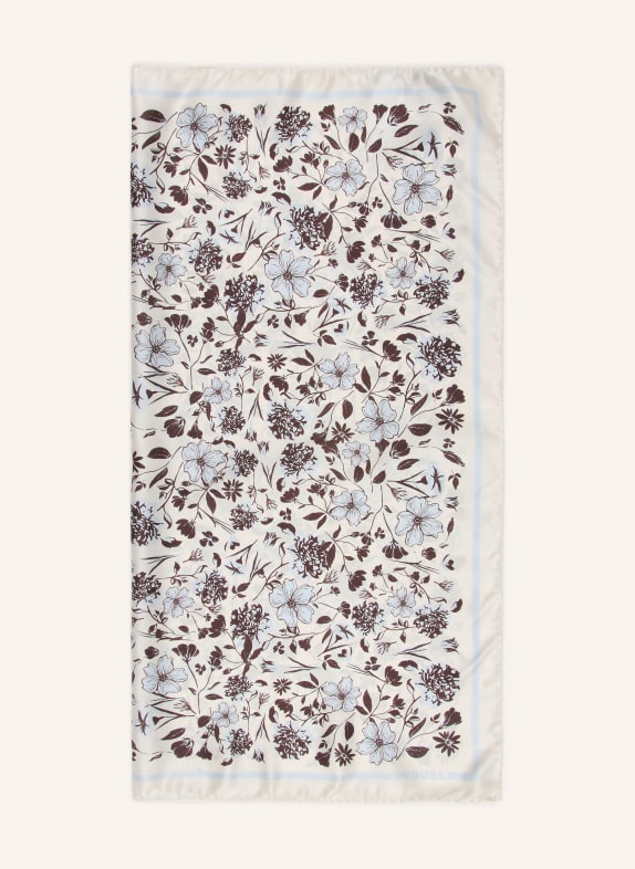 BOSS LAINY silk scarf LIGHT GRAY / BLUE GRAY / BLACK