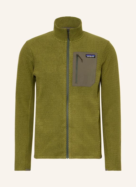 patagonia Fleecová bunda R1 AIR OLIVOVÁ