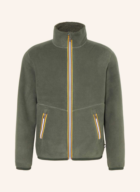 K-WAY Fleecejacke PASCAL SHERPA POLAR DOUBLE zum Wenden KHAKI
