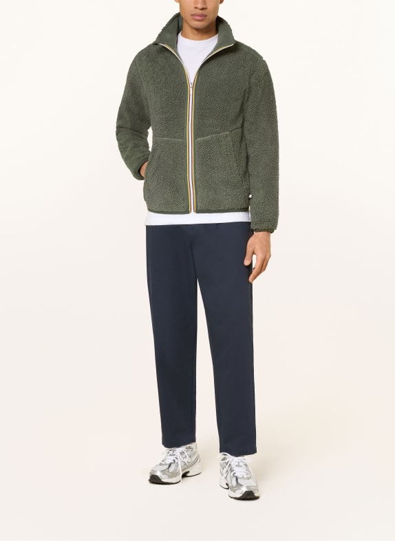 K-WAY PASCAL SHERPA POLAR DOUBLE reversible fleece jacket KHAKI