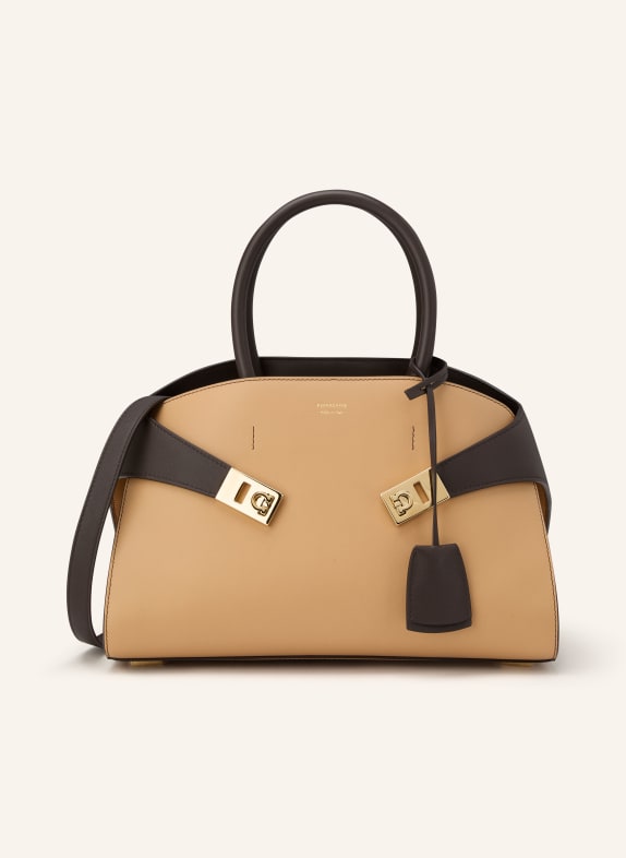 FERRAGAMO Handtasche HUG DUNKELBRAUN / CAMEL