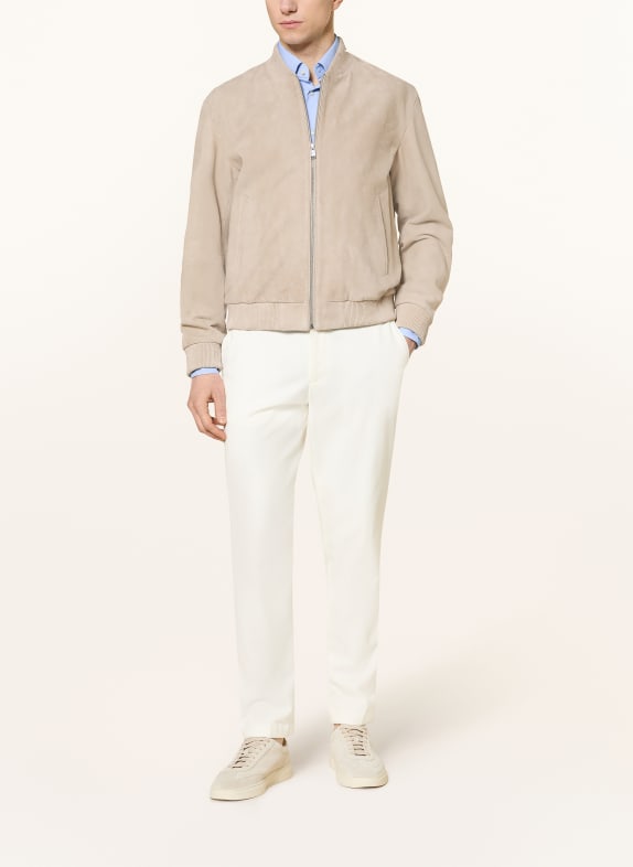 BOSS Læderblouson MULLER BEIGE