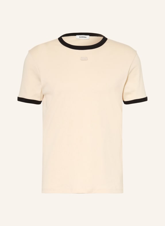 SANDRO T-Shirt BEIGE / SCHWARZ