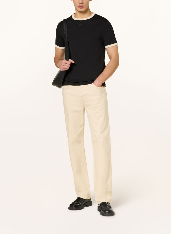 SANDRO T-Shirt SCHWARZ / CREME