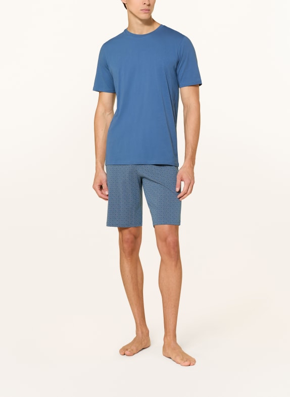 SCHIESSER Shorty-pyjamas CASUAL ESSENTIALS BLÅ / BEIGE