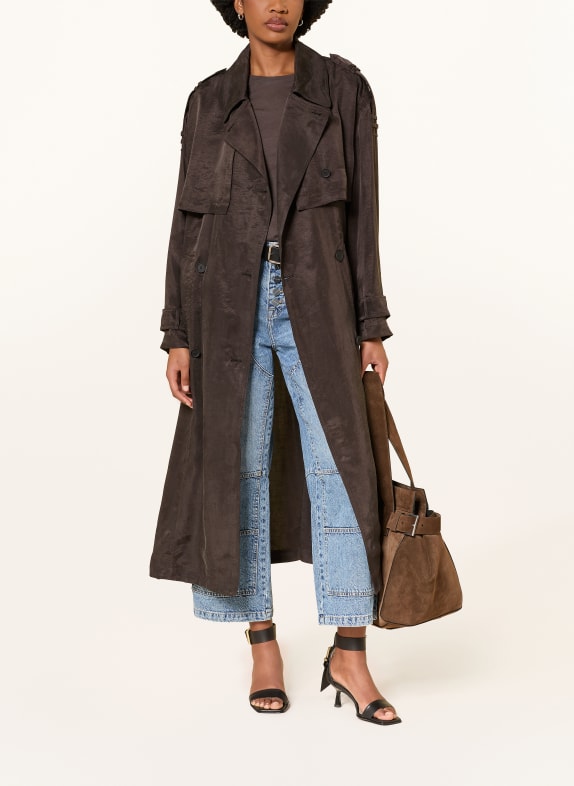 ALLSAINTS LINNIE trench coat DARK BROWN