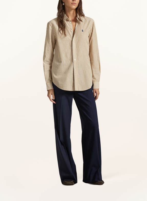 POLO RALPH LAUREN overhemdblouse CAMEL / WIT