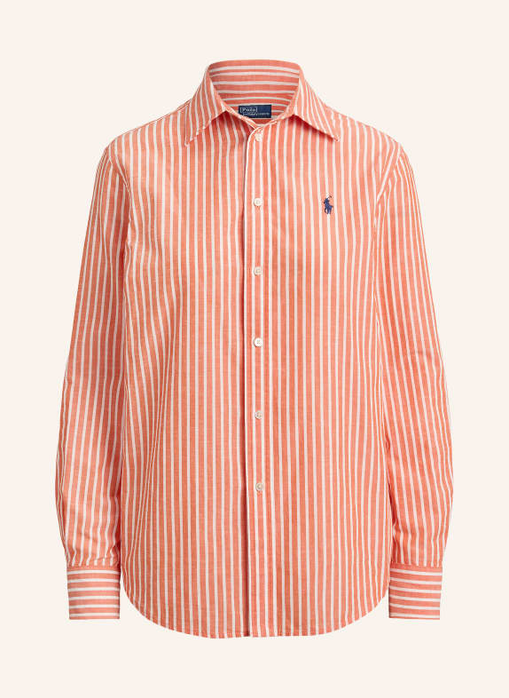 POLO RALPH LAUREN Shirt blouse ORANGE / WHITE