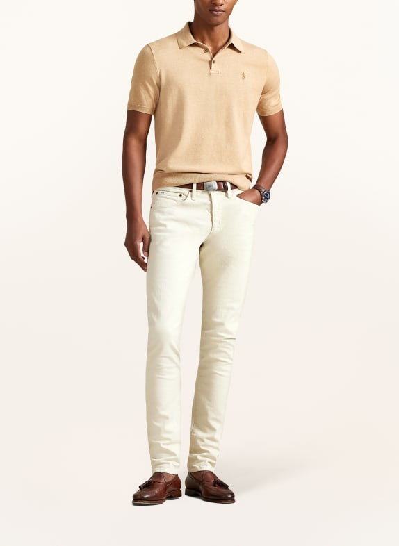 POLO RALPH LAUREN Gebreid poloshirt BEIGE / BRUIN