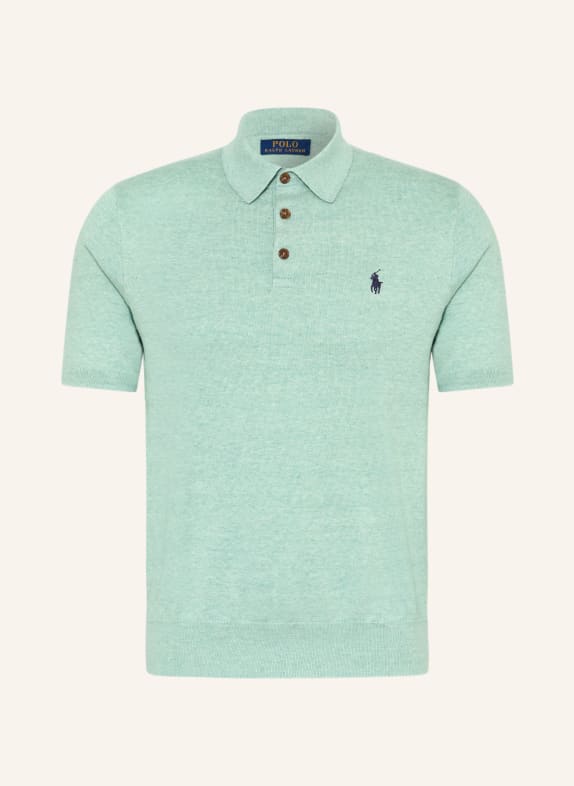 POLO RALPH LAUREN Úpletová polokošile MÁTOVÁ