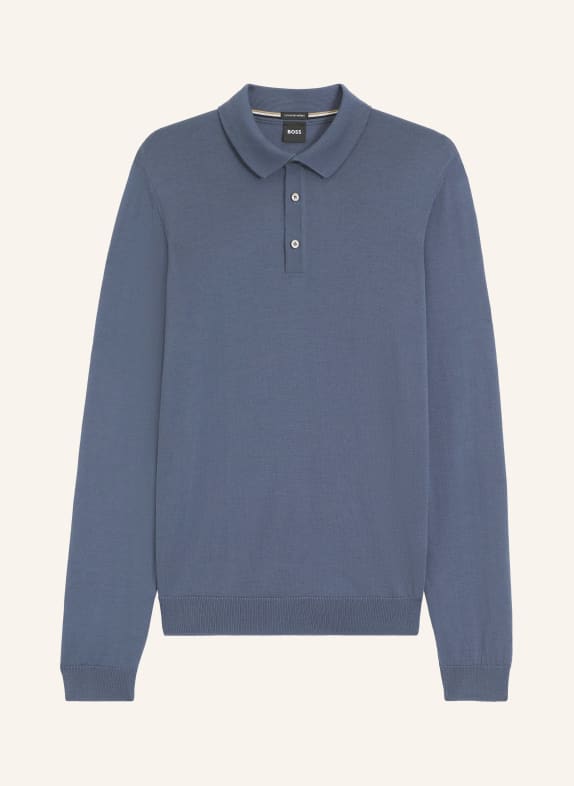 BOSS Strick-Poloshirt LANCIONE BLAU