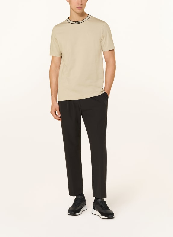 BOSS T-shirt BEIGE / ZWART