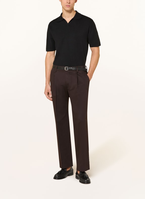 TIGER OF SWEDEN Gebreid poloshirt MAELON ZWART