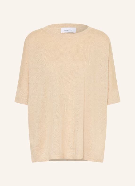 darling harbour Cashmere knit shirt with glitter yarn Sand Melange