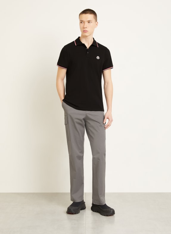MONCLER Piqué poloshirt ZWART