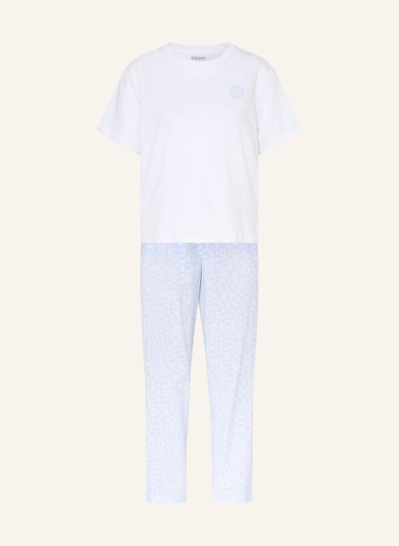DKNY Pyžamo BOLD CITY STREETS BÍLÁ / ŠEDÁ / TMAVĚ MODRÁ