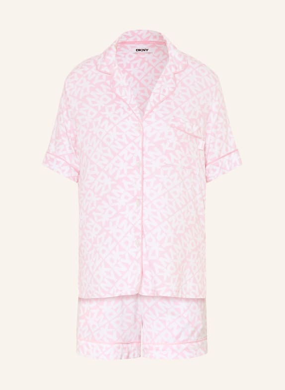 DKNY Krátké pyžamo TIMELESS STYLES RŮŽOVÁ / BÍLÁ