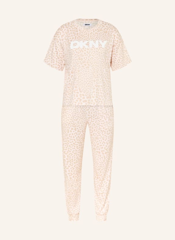 DKNY Piżama SPRING STORIES BLADORÓŻOWY / BEŻOWY