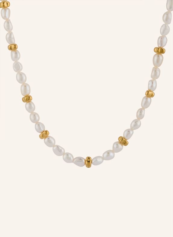 HUGO SHELLBEADS necklace GOLD / WHITE