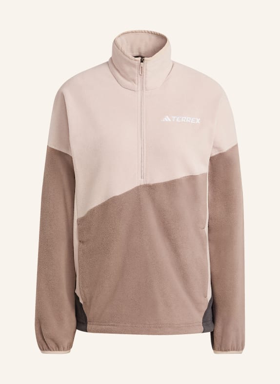 adidas TERREX Fleecová mikina MULTI CLIMAWARM BÉŽOVÁ / ČERNOŠEDÁ / TMAVĚ ŠEDÁ