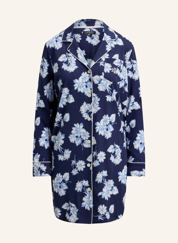 LAUREN RALPH LAUREN nightgown DARK BLUE / LIGHT BLUE / WHITE