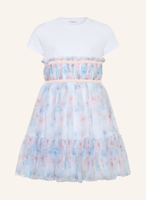 GUESS Tulle dress in a mix of materials LIGHT BLUE / PINK / WHITE
