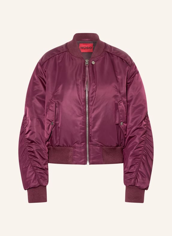 HUGO Saténová bunda FERIDA TMAVĚ FIALOVÁ