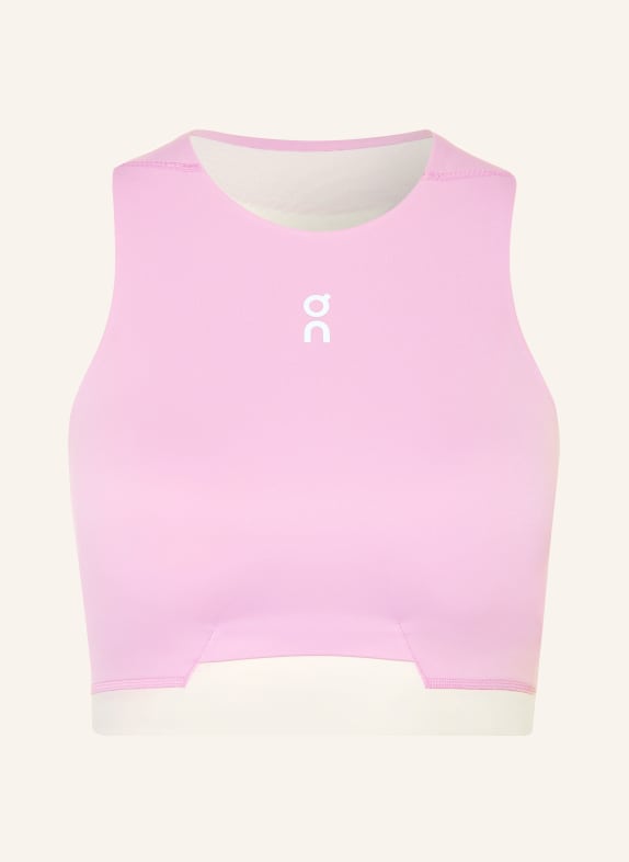 On Krátký top TRAIN 2-IN-1 RŮŽOVÁ / BÍLÁ