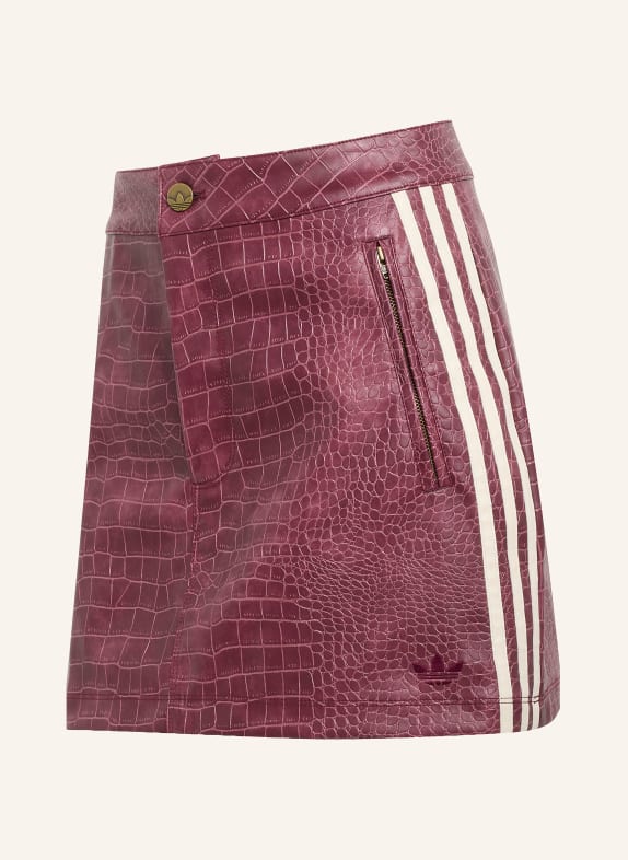 adidas Originals PLEATHER skirt in leather look DARK RED / WHITE