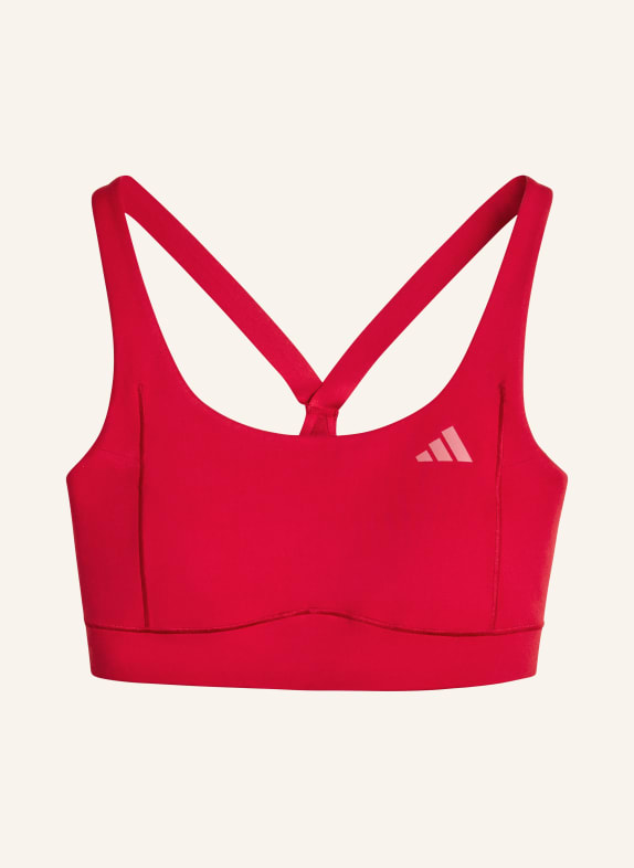 adidas Sportovní podprsenka OPTIME TRAINING TMAVĚ ČERVENÁ