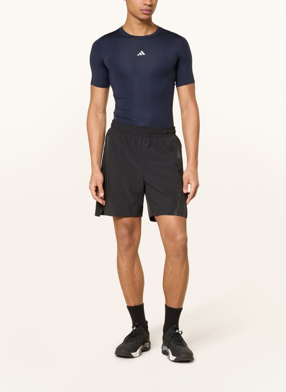 adidas T-shirt TECHFIT DONKERBLAUW