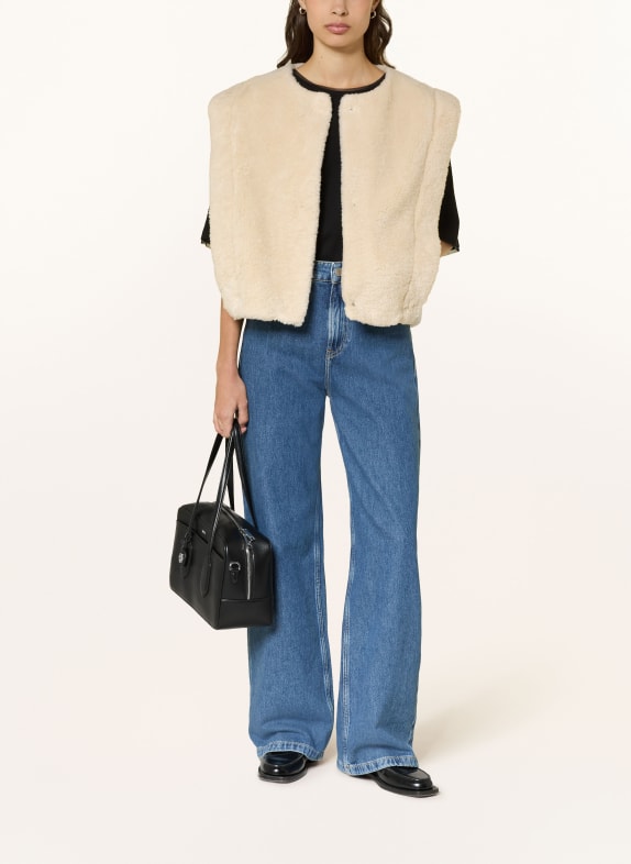 BOSS Umělá kožešinová vesta COSILA BÉŽOVÁ