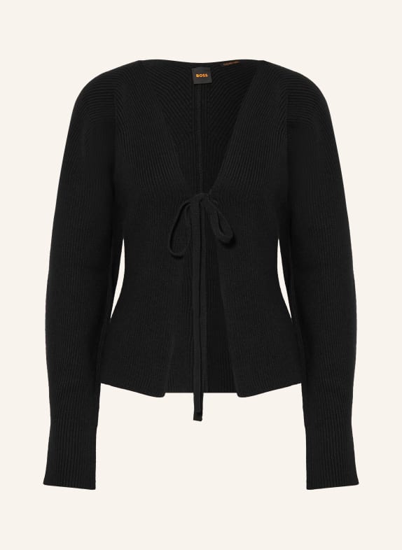 BOSS Pletený kardigan FUMM ČERNÁ